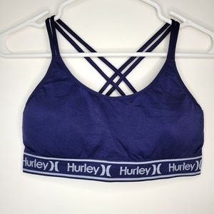 Hurley Sports Bra with Removable Pads Navy Sz XL Women's blue yoga bra